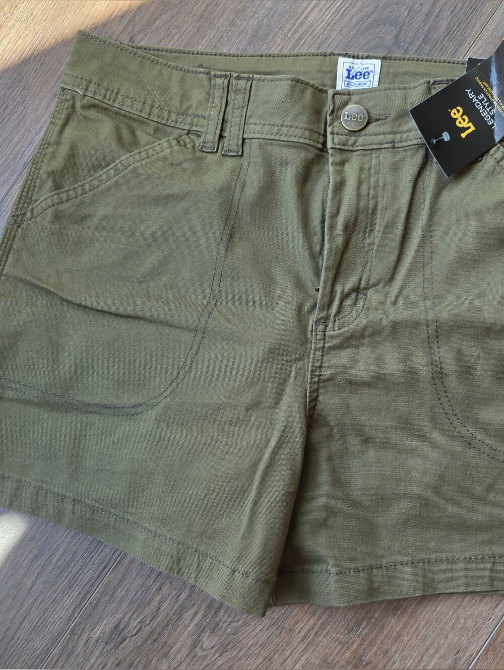 Lee Olive Green Cotton Shorts